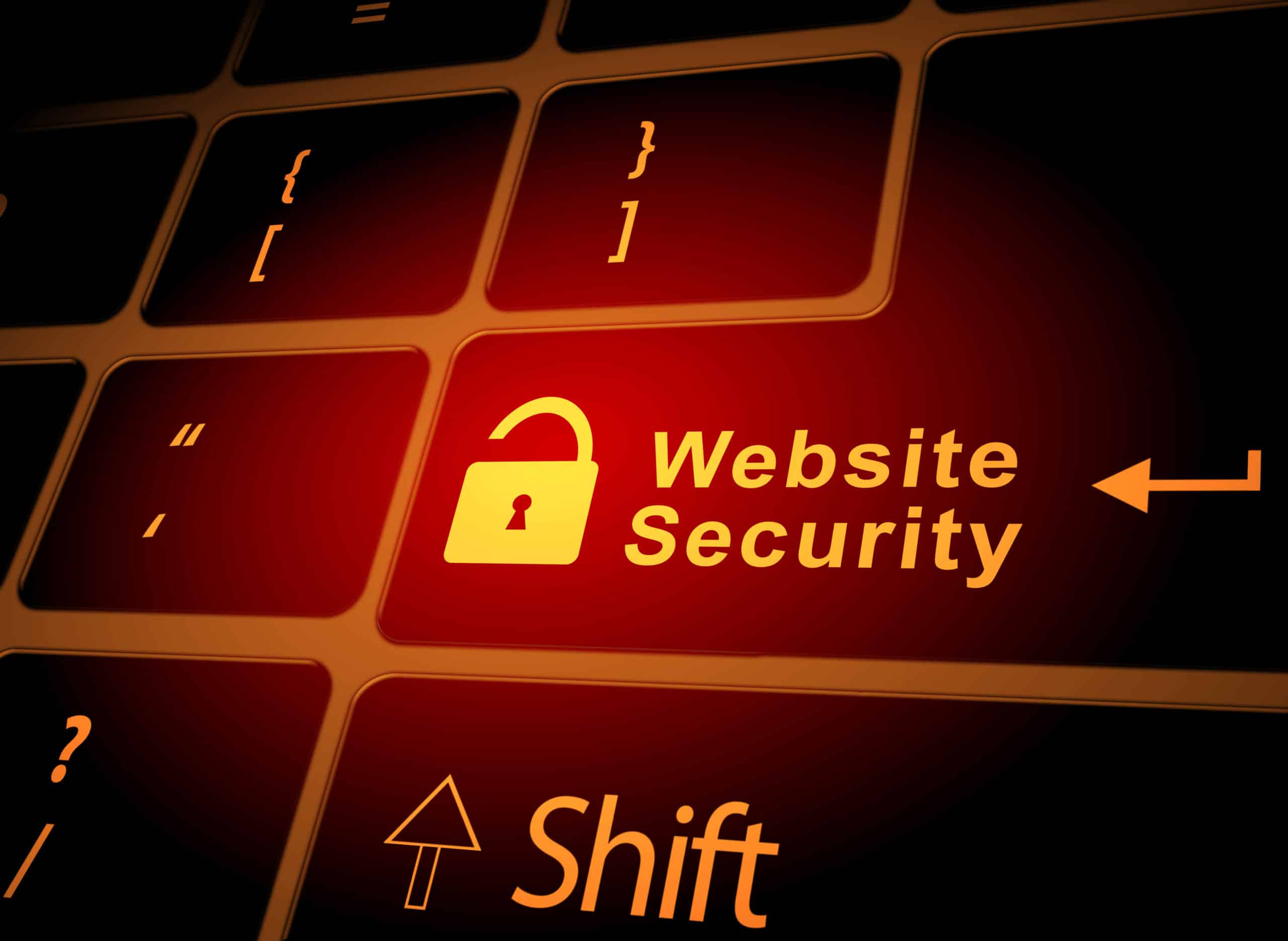 computer key saying "website security"