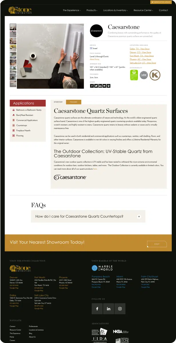 The Stone Collection Website Design and Development by Webolutions Digital Marketing Agency Denver, Colorado 3