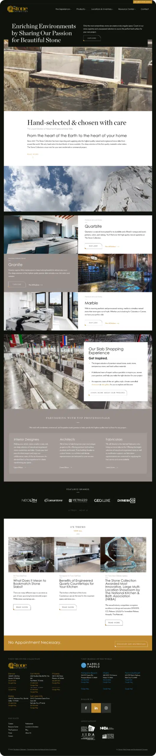 The Stone Collection Website Design and Development by Webolutions Digital Marketing Agency Denver, Colorado 2